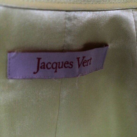 Jacque Vert SZ 16 Shantung Soft Lime Green Jacket 3/4 Sleeves - Picture 5 of 11